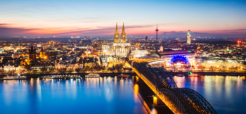 Panoramic of Cologne cathedral and skyline